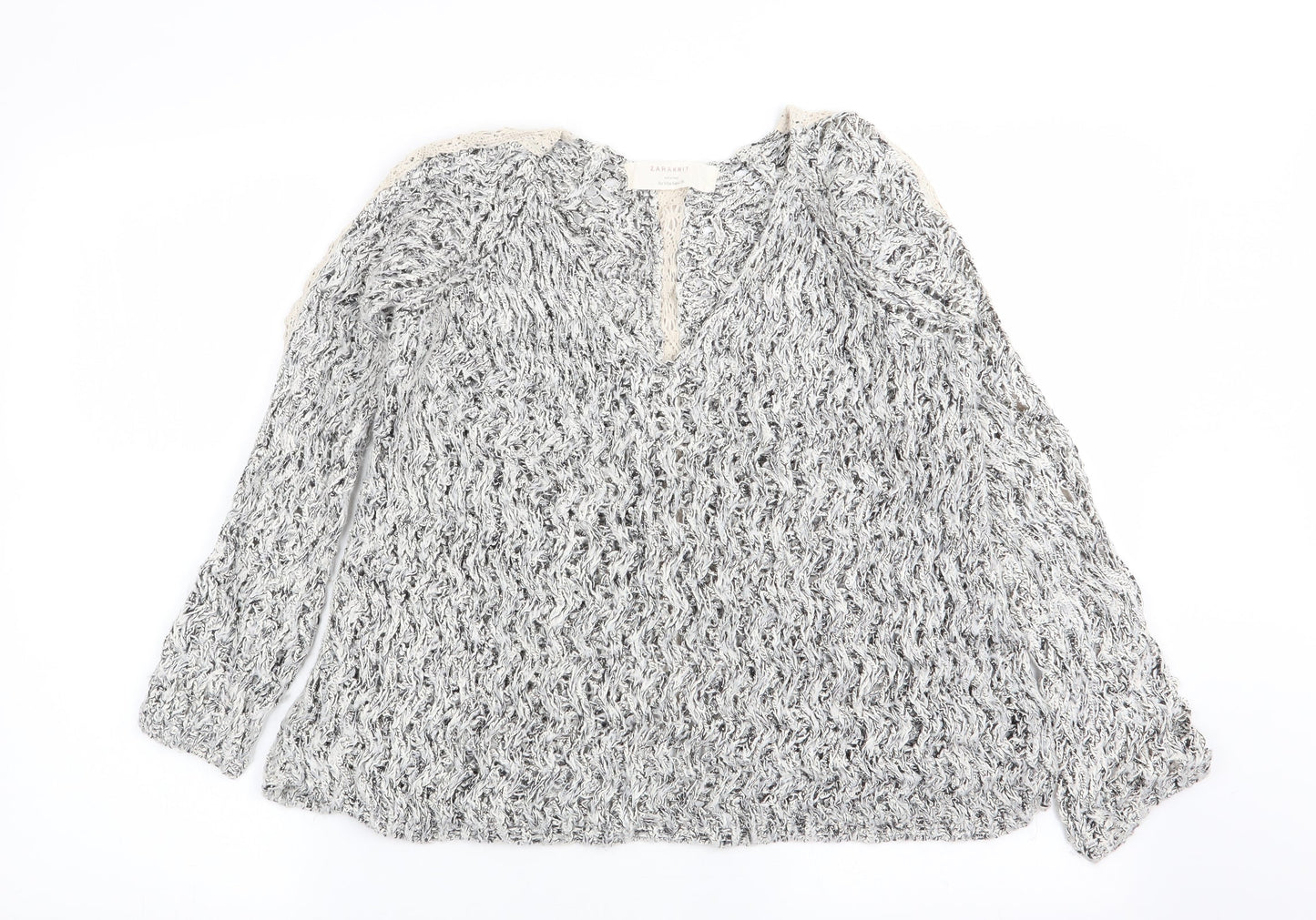 Womens UK Size S Zara Grey Pullover Jumper