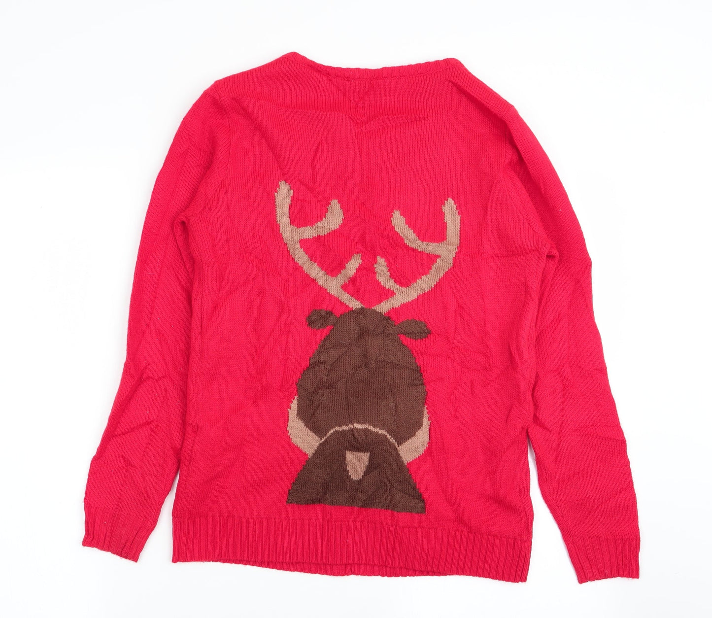Womens UK Size S Peacocks Red Pullover Jumper