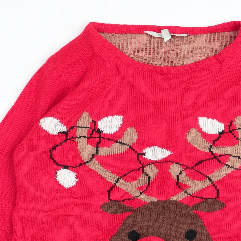 Womens UK Size S Peacocks Red Pullover Jumper