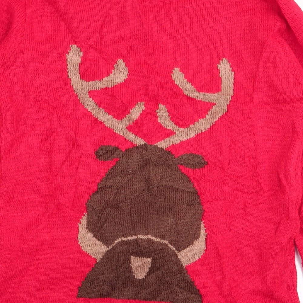 Womens UK Size S Peacocks Red Pullover Jumper