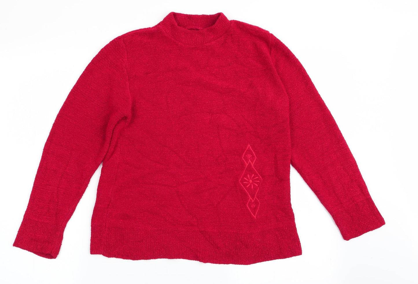 Womens UK Size L Preworn Red Pullover Jumper