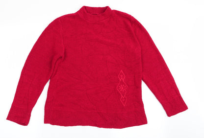Womens UK Size L Preworn Red Pullover Jumper