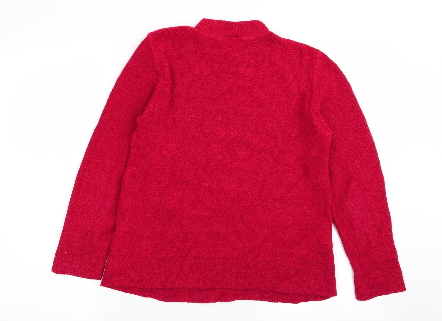 Womens UK Size L Preworn Red Pullover Jumper