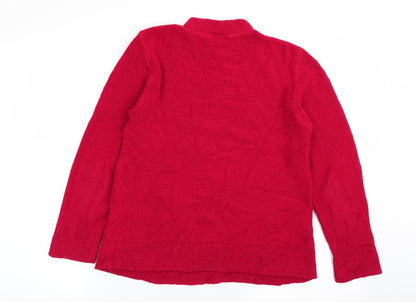 Womens UK Size L Preworn Red Pullover Jumper