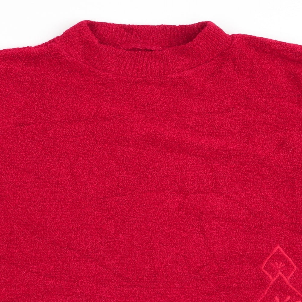 Womens UK Size L Preworn Red Pullover Jumper