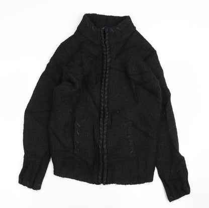 Womens UK Size 12 Debenhams Black Full Zip Jumper