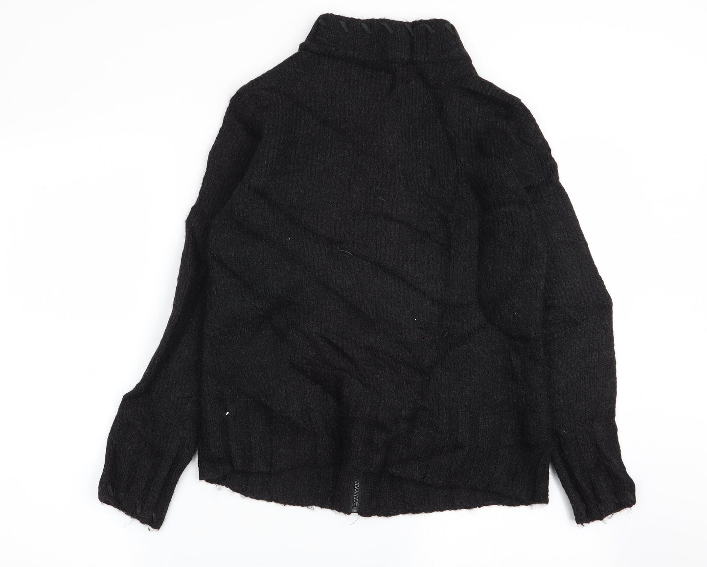 Womens UK Size 12 Debenhams Black Full Zip Jumper
