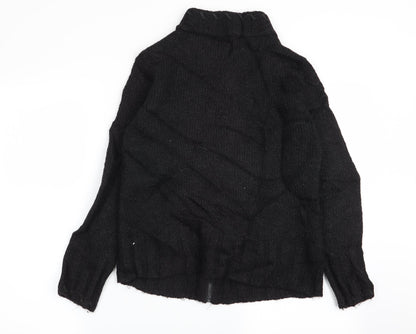 Womens UK Size 12 Debenhams Black Full Zip Jumper