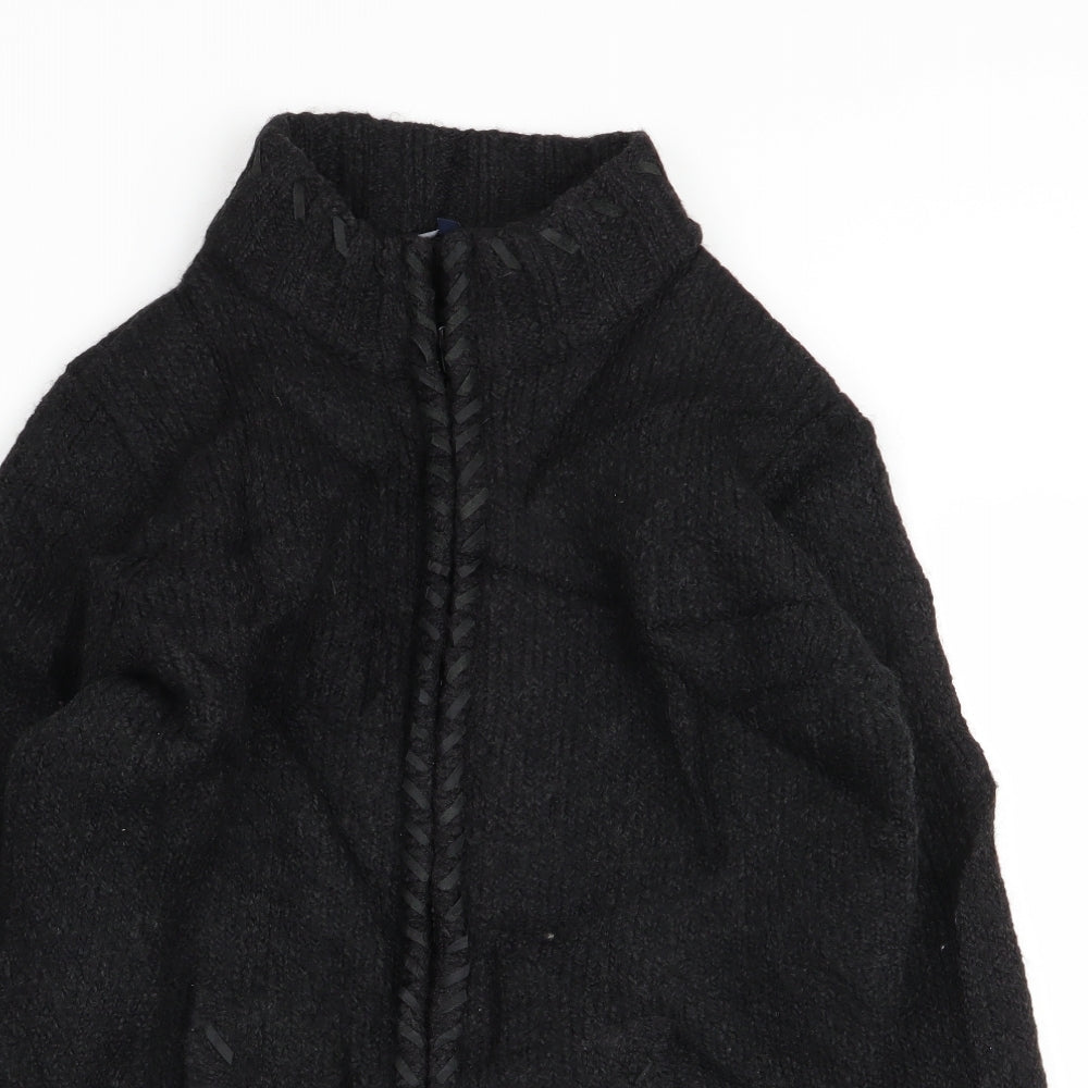 Womens UK Size 12 Debenhams Black Full Zip Jumper