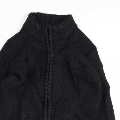 Womens UK Size 12 Debenhams Black Full Zip Jumper