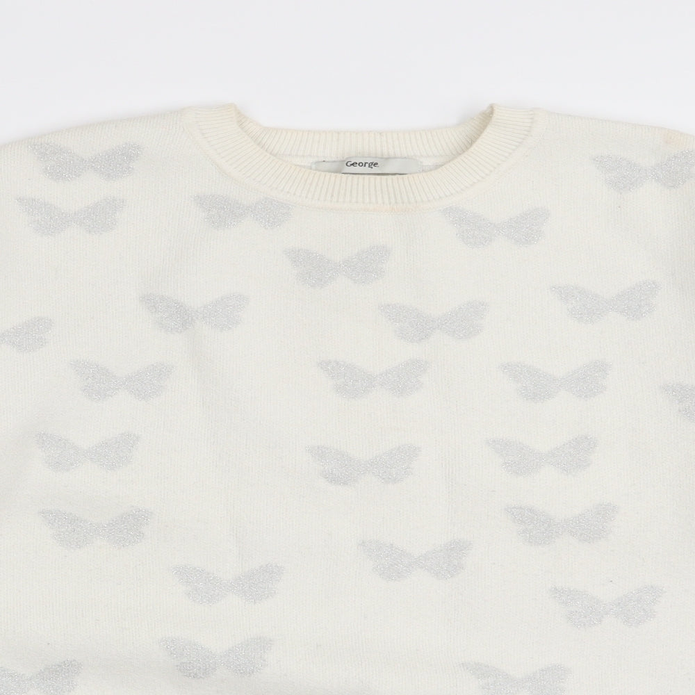 Asda George Womens White   Pullover Jumper Size 12