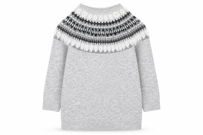Primark Girls Grey Geometric  Pullover Jumper Size 7-8 Years