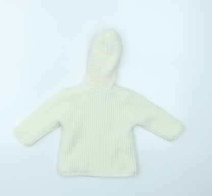 George Girls White   Cardigan Jumper Size 6-9 Months