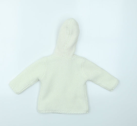 George Girls White   Cardigan Jumper Size 6-9 Months