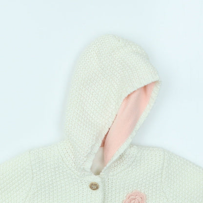 George Girls White   Cardigan Jumper Size 6-9 Months