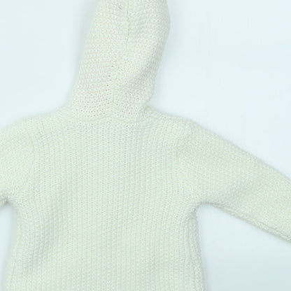 George Girls White   Cardigan Jumper Size 6-9 Months