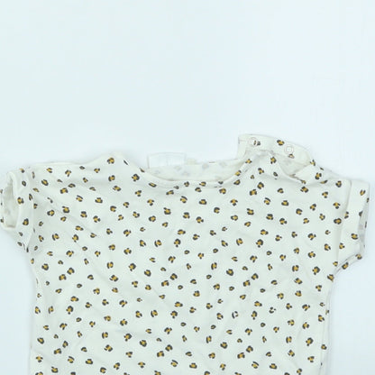 NEXT Girls Multicoloured Animal Print  Basic T-Shirt Size 3-6 Months