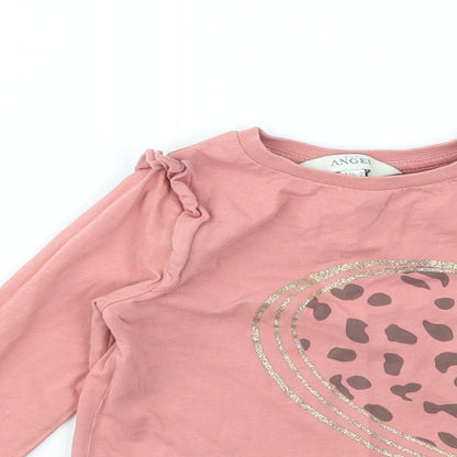 Angel Girls Pink   Basic T-Shirt Size 12-18 Months