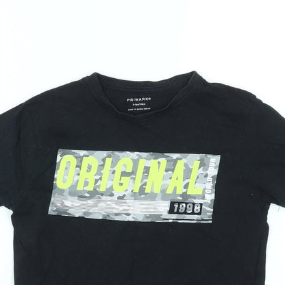 Primark Boys Black   Basic T-Shirt Size 9-10 Years