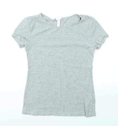 Womens UK Size S H&M Grey Basic T-Shirt
