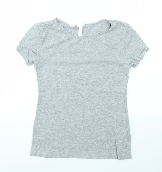 Womens UK Size S H&M Grey Basic T-Shirt