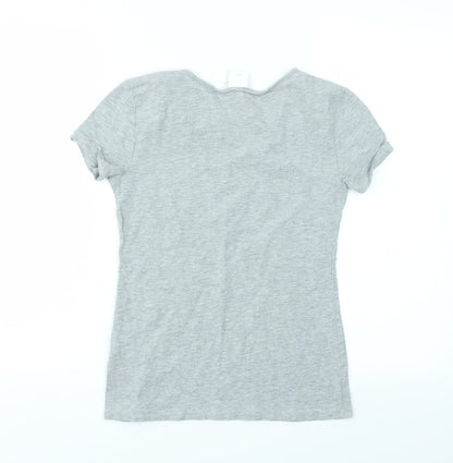 Womens UK Size S H&M Grey Basic T-Shirt