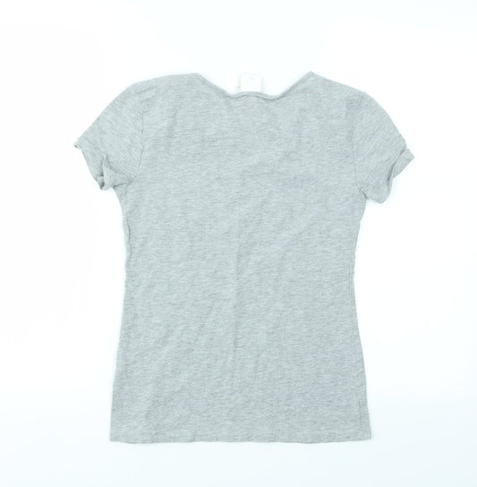 Womens UK Size S H&M Grey Basic T-Shirt
