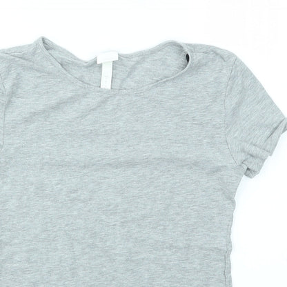Womens UK Size S H&M Grey Basic T-Shirt