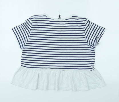 SINSAY Girls Multicoloured Striped  Basic Polo Size L