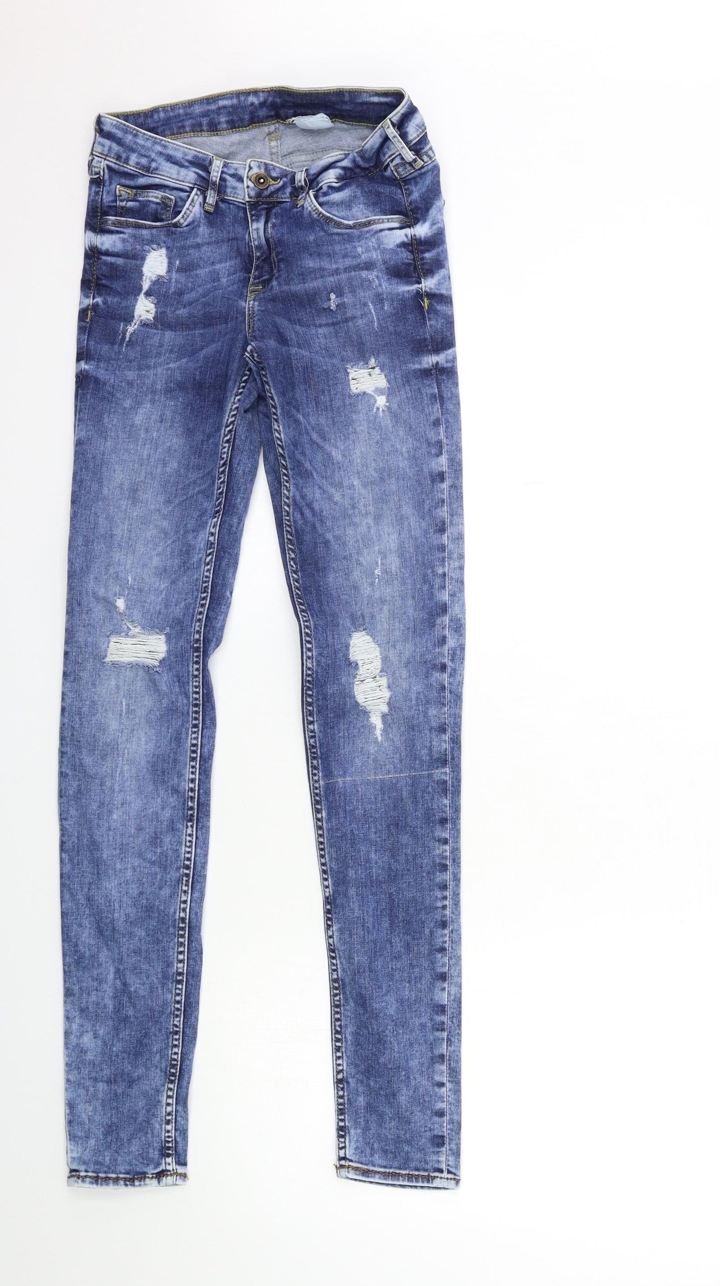 Womens UK Size 26 in H&M Regular Fit Skinny Blue Jeans