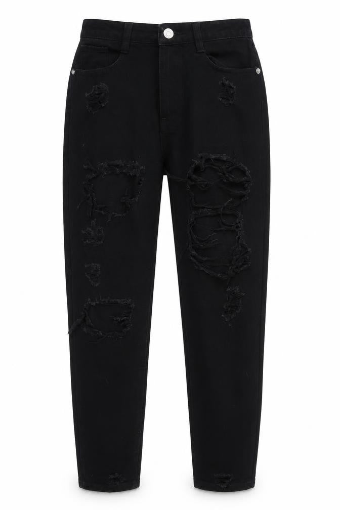 Womens UK Size 6 Missguided Regular Fit Mom Black Jeans
