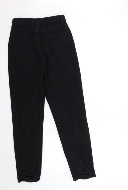 Missguided Womens Black  Denim Mom Jeans Size 6 L29 in