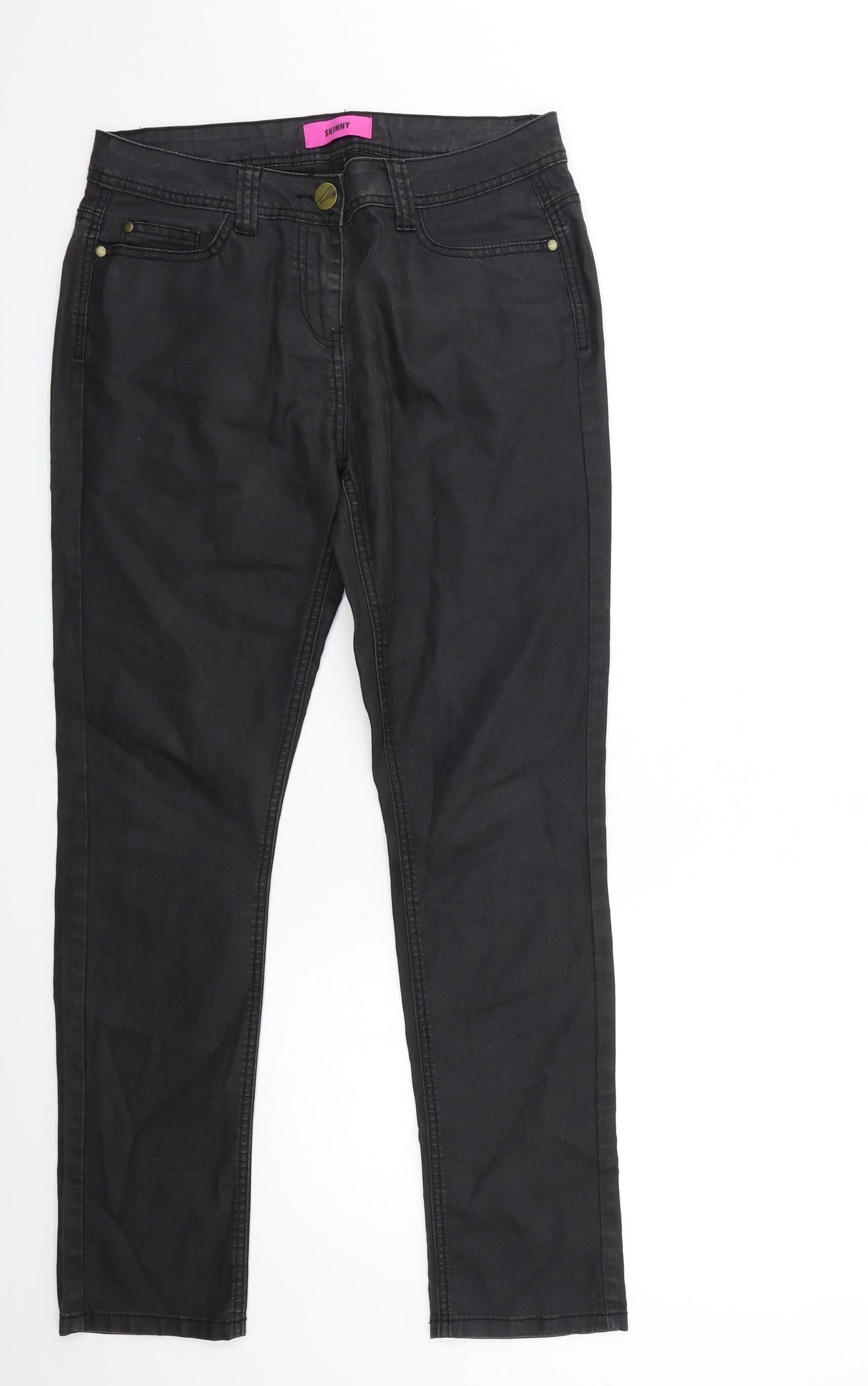 Womens UK Size 30 in Preworn Regular Fit Straight Black Jeans
