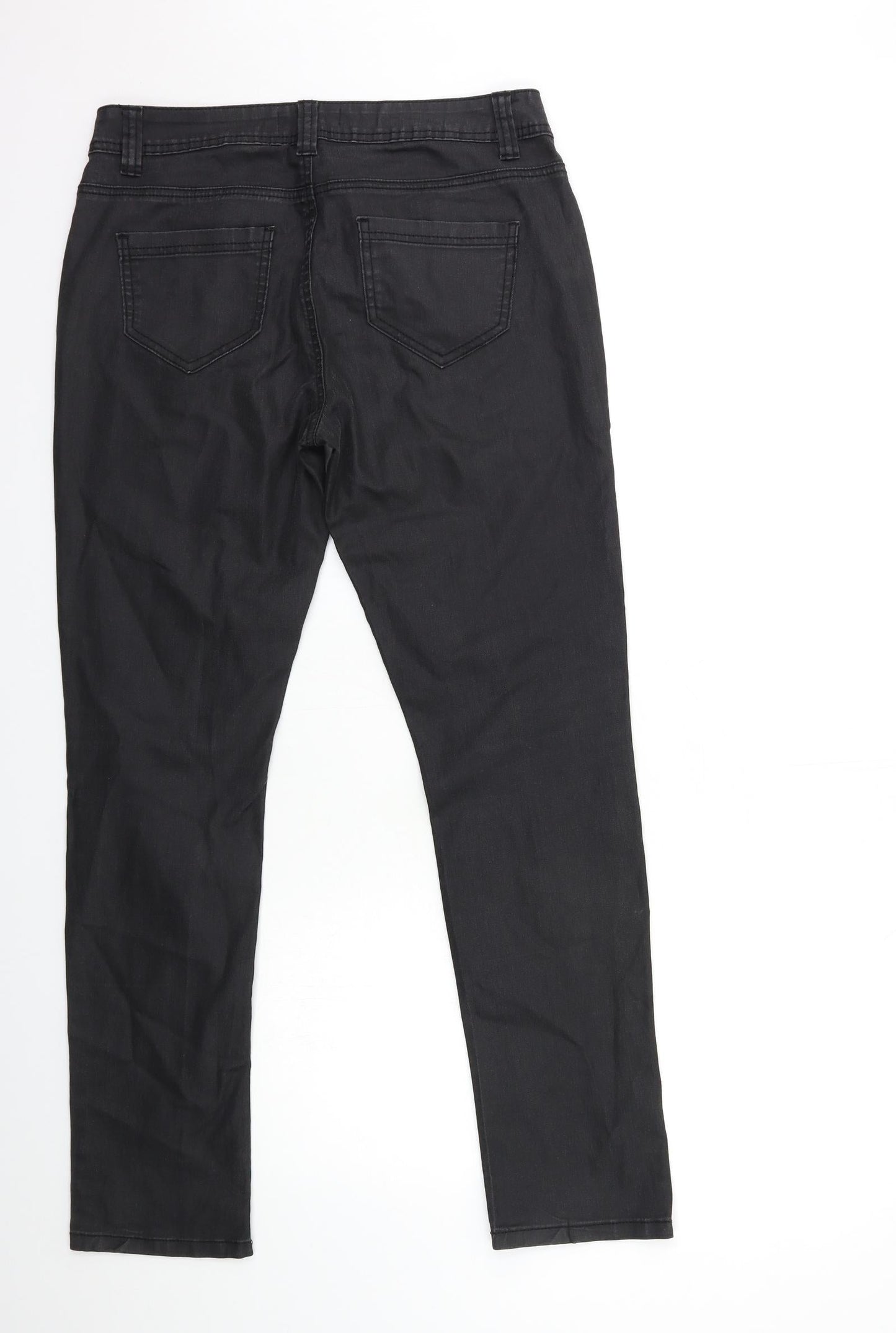 Womens UK Size 30 in Preworn Regular Fit Straight Black Jeans