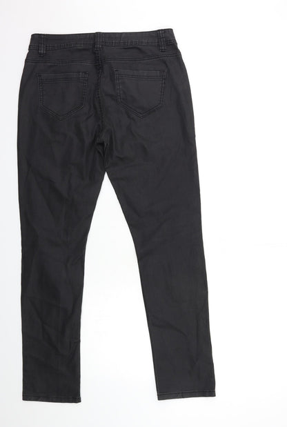 Womens UK Size 30 in Preworn Regular Fit Straight Black Jeans