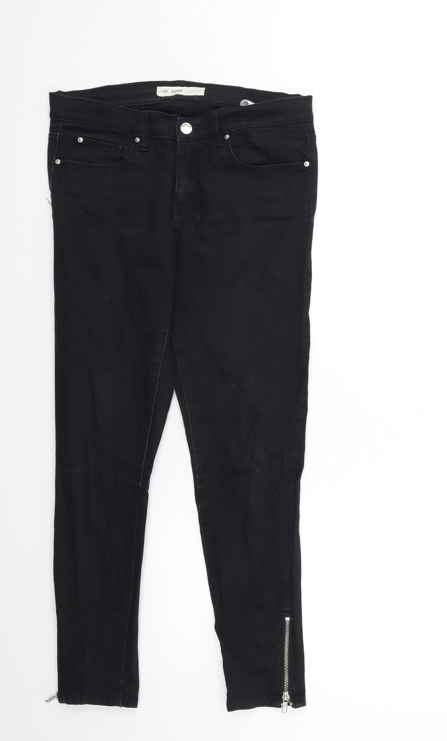 Womens UK Size 29 in Preworn Regular Fit Skinny Black Jeans