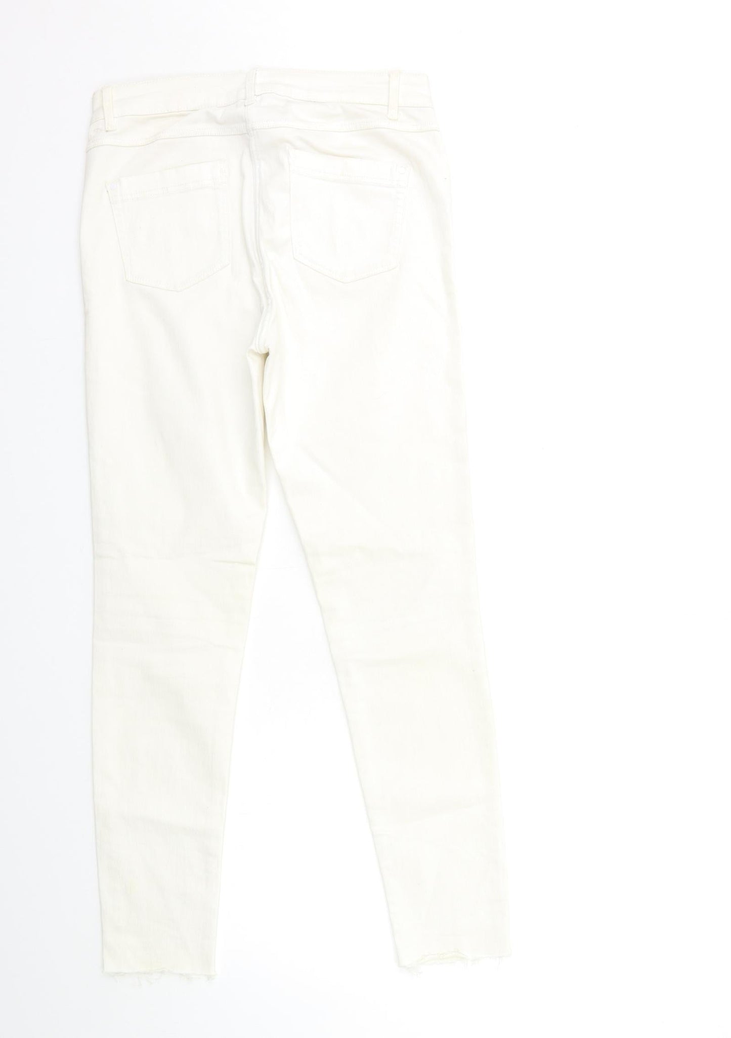 Womens UK Size 10 Papaya Regular Fit Skinny White Jeans