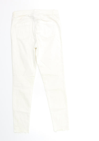 Womens UK Size 10 Papaya Regular Fit Skinny White Jeans