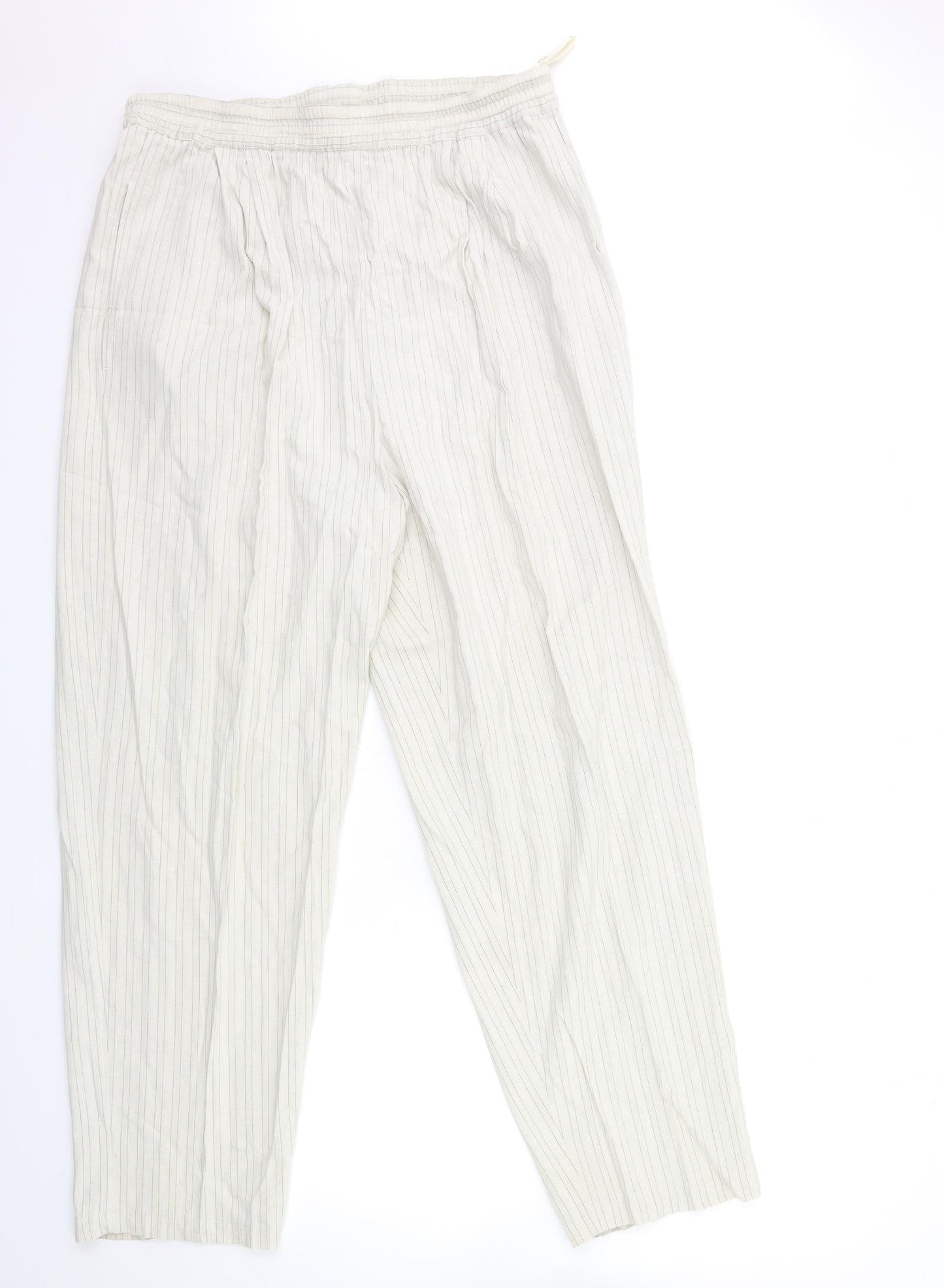 Womens UK Size 32 in ELVI Regular Fit  Beige Trousers
