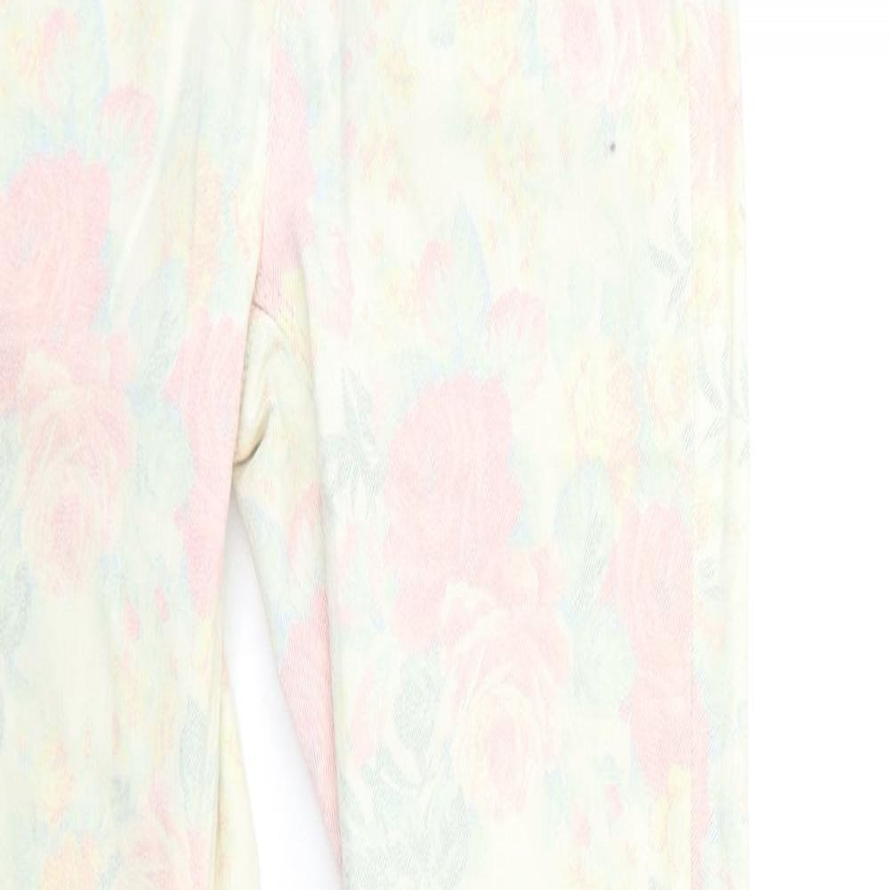 Topshop Womens Beige Floral Denim Skinny Jeans Size 25 in L32 in