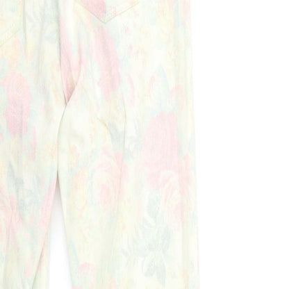 Topshop Womens Beige Floral Denim Skinny Jeans Size 25 in L32 in