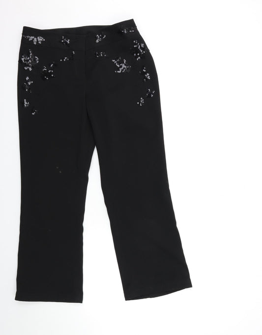 F&F Womens Black   Trousers  Size 12 L28 in