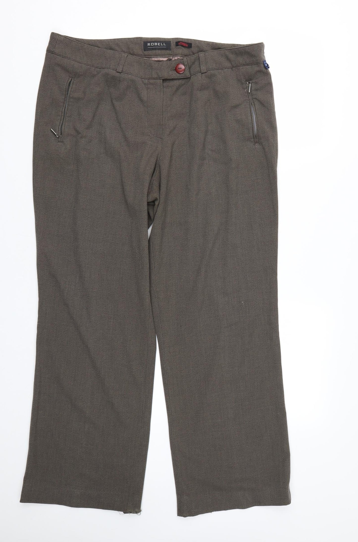 Womens UK Size 36 Robell Regular Fit  Brown Trousers