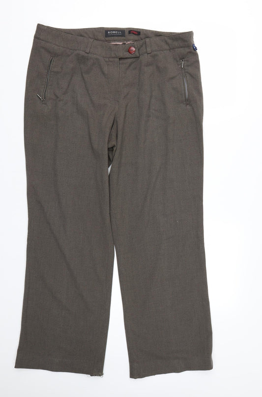 Womens UK Size 36 Robell Regular Fit  Brown Trousers