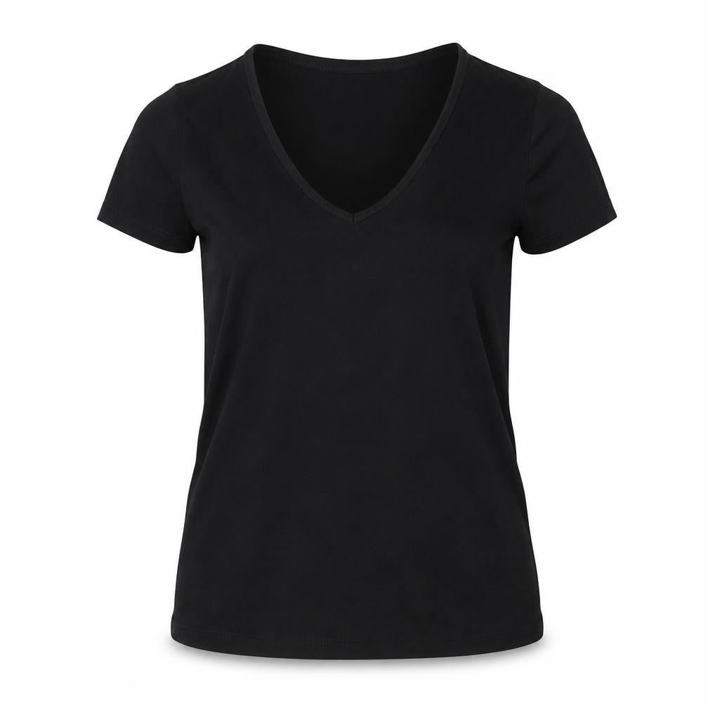 Womens UK Size 8 Red Herring Black Basic T-Shirt