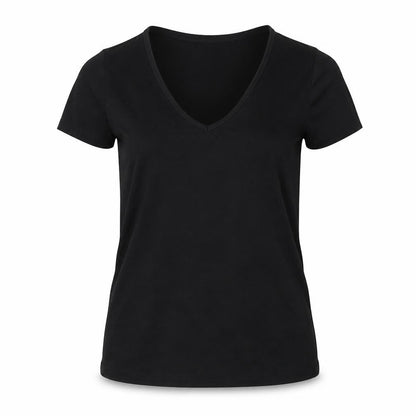 Womens UK Size 8 Red Herring Black Basic T-Shirt