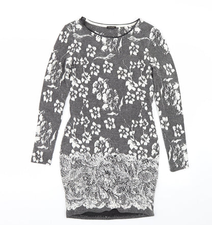 River Island Womens Grey Floral  Wrap Dress  Size 10