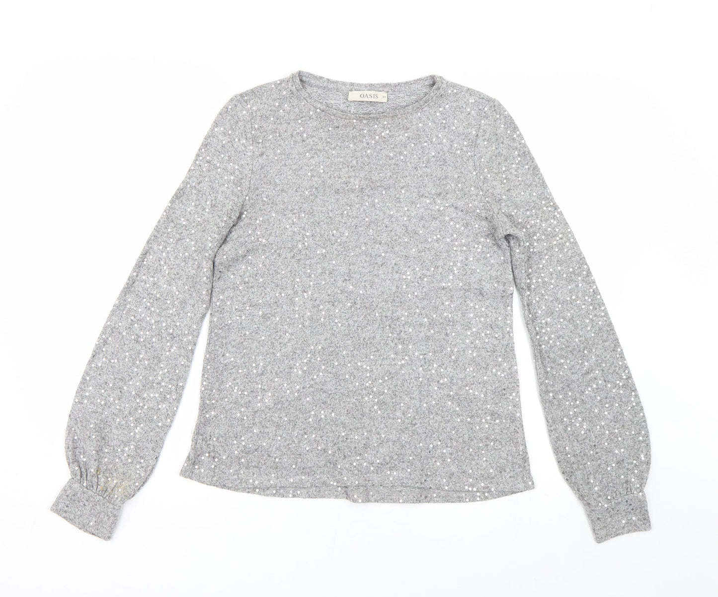 Womens UK Size XS Oasis Grey Pullover Jumper