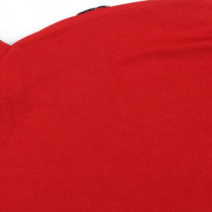 Womens UK Size M CBR Red Basic T-Shirt