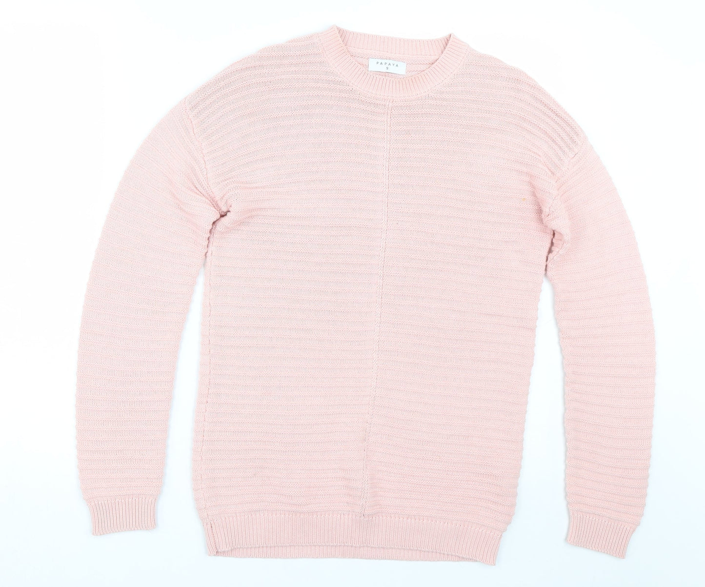 Womens UK Size S Papaya Pink Pullover Jumper